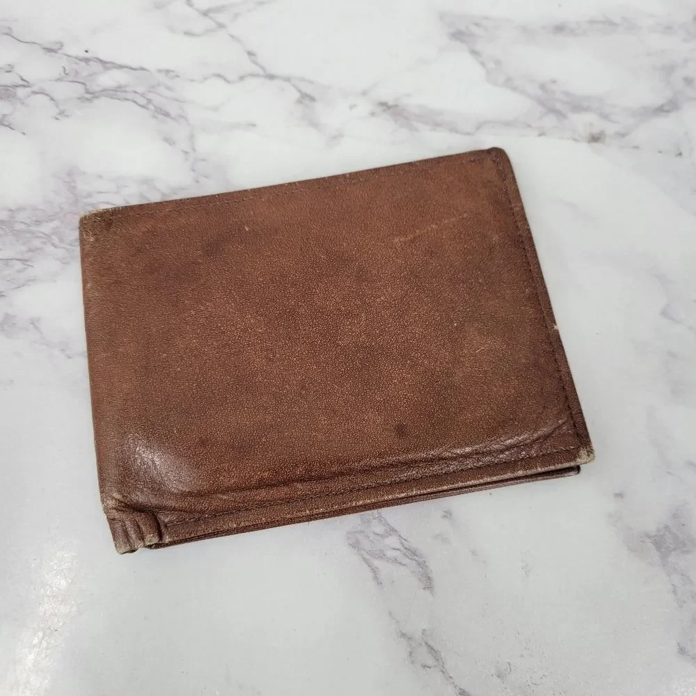 ROLFS Vintage Cowhide Brown Leather Wallet Slim Minimalist
